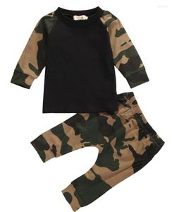 Set di abbigliamento Born Baby 2022 Primavera Autunno Abbigliamento Ragazzi T-shirt mimetica Top Pantaloni Leggings Set di abiti