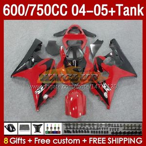 Injektion Mold Fairings Tank f￶r Suzuki GSXR-600 GSXR750 GSXR600 GSXR-750 K4 2004 2005 153NO.60 GSX-R600 GSXR 600 750 CC 04-05 600CC 750CC 04 05 OEM FAIRCH FACTORY RED