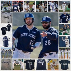 College nosi NCAA Custom Penn State Nittany Lions zszyty baseball koszulka baseballowa Anthony Steele Tanner Folds Ben D