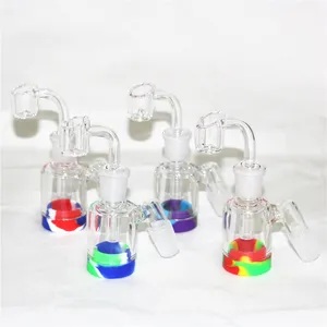 Wasserpfeifen Glass Reclaim Ash Catcher Handmake Zubehör mit 5 ml Silikonbehälter für Dab Oil Rig 14 mm Ashcatcher