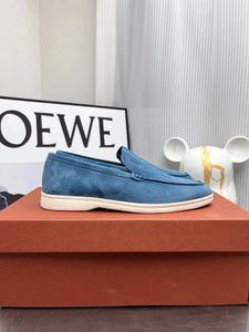 Summer Walk Loafers Designer sneakers Khaki Suede Women Flats Round Toe Slip On Men Moccasins Casual Driving Runway Lazy Loafers Wedding Dress Shoes WITH BOX