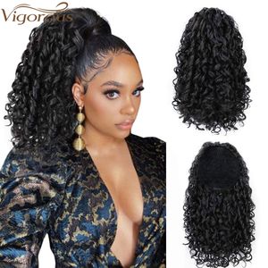 Wigs S Ponytails voor witte synthetische trekkoord Puff Ponytail Afro Kinky Curly Hair Extension Synthetische clip in Pony Tail African Amer ...
