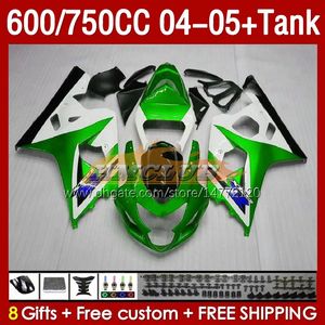 OEM Fairings Tank f￶r Suzuki GSXR600 750cc GSXR-750 K4 Stock Green GSX-R600 04-05 153NO.6 600cc GSXR 600 750 CC GSXR750 04 05 GSXR-600 2004 2005 Injektion M￶gelm￤ssa