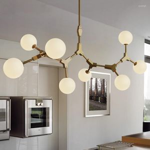 Pendant Lamps Nordic Living Room Lamp American Art Restaurant Bar Counter Bedroom Iron Tree Stick Magic Pigeon Light MING