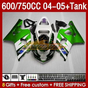 Injection Mold Fairings & Tank For SUZUKI GSXR-600 GSXR750 GSXR600 GSXR-750 K4 2004 2005 153No.108 GSX-R600 GSXR 600 750 CC 04-05 600CC 750CC 04 05 OEM Fairing green stock