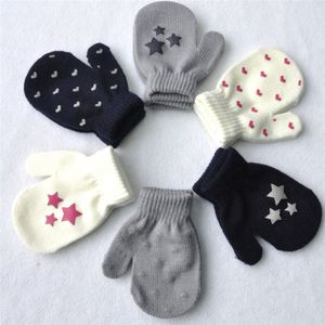 Kinder Gestrickte Handschuhe Winter Warme Kind Fäustlinge Baby Jungen Mädchen Outdoor Sport Nicht-slip Handschuhe Für 1-4 jahre