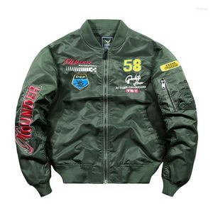 Herrenjacken Herrenbrief Print Bomber Jacke Männer Armee Militär Herbst männliche Mantel übergroß