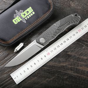 Green thorn camping fishing outdoor portable and practical fruit folding knife EDC tool PERO carbon fiber 3D handle VG10 blade