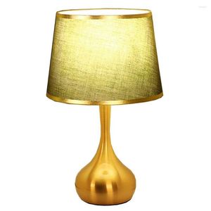 Tischlampen, moderne Schlafzimmer-Nachttischlampen, Wohnzimmer, goldene Metallsockellampe, grüner Stoffschirm, Schreibtischbeleuchtung