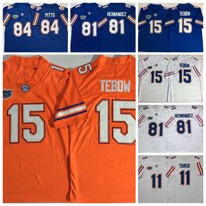 Florida College 15 Tim Tebow Football Jersey 6 Jeff Driskel Jerseys 11 Trask 22 Emmitt Smith 81 Aaron Hernandez 84 Kyle Pitts College Mens Szygowane koszulki