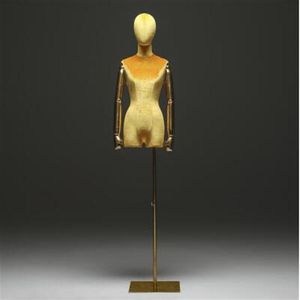 10Style Golden Arm Color Window Cotton Female Mannequin Body Stand Xiaitextiles Dress Form Mannequin Smycken Flexibla kvinnor Justerbara s