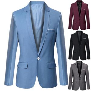 Męskie garnitury męskie marynniki plus size męskie sukienka blezer moda biznesowa moda solidna kolor Lapel Lapel Slim Office Suit