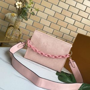Różowe kobiety klasyczne wytłoczanie torba kosmetyczna z łańcuchem torby do mycia TOTE DUŻA pojemność designerskie torebki portfela portfela