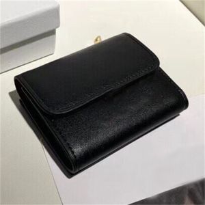 Small Wallet in Shiny Leather Canvas Metallic Snap Button Closure Wallets Designer Women Women with Folded Coin Pocket Detachable 245R