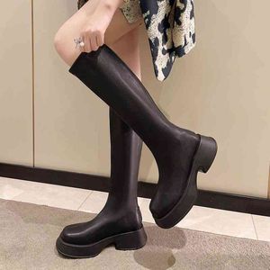 Boots Dress Shoes Autumn Women's Western 2022 Chunky High Heels Plataforma vintage Retro elegante motocicleta Ytmtloy Botines de Mujer 1