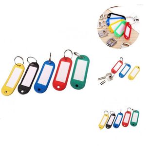 Berets 50Pcs/Set Luggage ID Cards Utility Anti-deformed Compact Mini Key Labels With Rings For Gifts Keychain Marking Tags