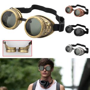 Vintage Heavy Metal Steampunk Motorcycle Glasses Party Decoration Gothic Style Driver Goggles Protective Glasses for Cosplay Halloween Decorations