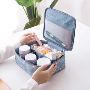 Storage Bags Cosmetic Bag Women Luminous Portable Zipper Makeup Ladies Cosmetics Organizer Folding Double Travel Make Up