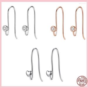 Hoop Earrings Arrival 925 Sterling Silver Sparkling U-shaped Heart For Women Fit Original Charms Jewelry Making