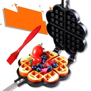 Baking Moulds Panini Heart Shape Household Kitchen Gas Non-stick Waffle Maker Pan Mould Mold Press Plate Tool Breakfast