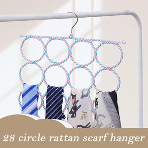 Hangers & Racks 28 Ring Scarf Wraps Shawl Storage Hanger Rack Hanging Hijab Tie FAS6