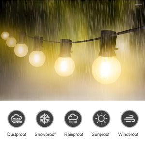 Strings Outdoor LED String Lights Waterproof IP65 18Ft/25Ft G40 Globe Filament Bulbs For Patio Garden Porch Backyard Christmas Party