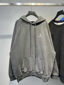 Erkek Büyük Beden Hoodies Tişörtü Yuvarlak yakalı işlemeli ve baskılı polar stil yazlık giyim, sokak saf pamuklu qbv