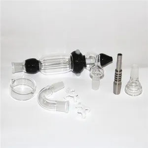 Hookahs Kit de néctar de 14 mm con clavo todo Tubo de vidrio grueso Micro set mini bong de agua