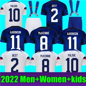 New 2022 PULISIC MCKENNIE Soccer Jersey ERTZ ALTIDORE PRESS WOOD MORGAN LLOYD 22 23 America Football Shirt United States Camisetas USA USMNT LLETGET Men Kids Uniform