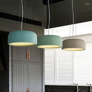 Pendant Lamps Modern Minimalist Nordic Led Chandeliers Lights Creative Dining Room Ceiling Round Macaron Multi-color Chandelier Fixture