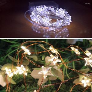 Saiten 2PCS 3M 30 LED Die Sterne Kupferdraht String Fairy Lights Knopfbatterie für Urlaub Nacht Party Hochzeit Weihnachtskranz DIY