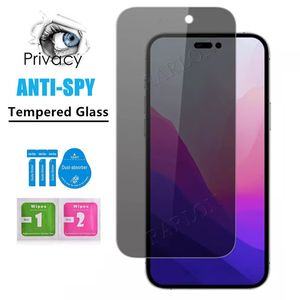 Anti-Spionage-Displayschutz aus gehärtetem Glas mit Härtegrad 9H für iPhone 15 14 Pro Max 14Pro 13 13PRO 12 Mini 11 XS X XR 8 7 6 Plus ohne Verpackung Fabrikpreis