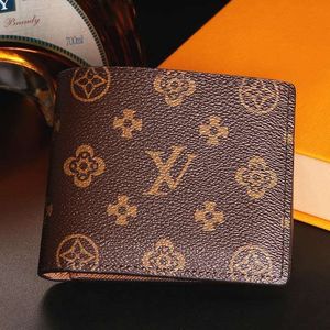 portafoglio da uomo famoso borsa da uomo di lusso tela speciale portafoglio multiplo corto piccolo bifold con scatola