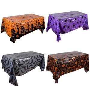 Halloween Decoration Tablecloth Pumpkin Spider Web Bat Plastic Table Cover Clothes Festival Party Home Decoration Supplies 1046