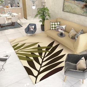 Mattor Leaf Printed Home Great Room Rugs Anti-Slip Large For Living Bedroom Rug Hush￥ll Dekorera rektangelgolvmattor