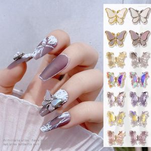 Nail Art Decorations 3 Pcs/pack Delicate Crystal Butterfly Alloy Rhinestone Shell Manicure Accessories Wholesale Drop