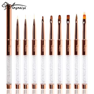 ToolsNail Brushes ANGNYA New Nail Art Acrylic Carving UV Gel Extension Builder Painting Brush Lines Liner Drawing Pen Manicure Tools