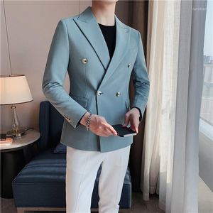 Men's Suits 2022 Spring Youth Men's Small Suit Korean Version Solid Color Two Button Slim Single Jacket