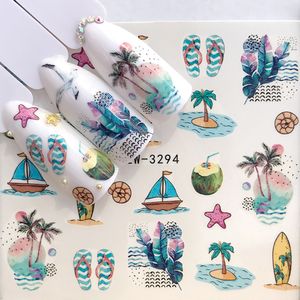 Konstdekaler klisterm￤rken S Sticker Summer Sliders Watermark Beach Coconut Balloon Christmas Animal Diy Nail Art Design
