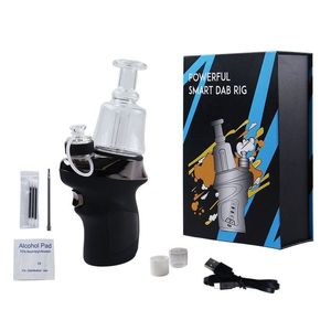 E cig Starter Kit Wax Vaporizer Smart Dab Rig Hookah Handheld Temperature Control Digital Display Glass Bong Water Pipes