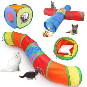 Katzen Interaktives Hiding -Training Spielzeug faltbarer Kätzchen Tunnel lustige Haustier -Play -Röhren Bälle zusammenklappbare Frettchen Kaninchen -Tunnelröhre