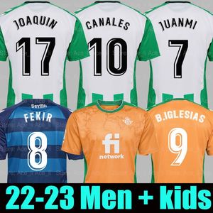 21 22 23 Real Betis Copa del Rey Final Soccer Jesseys Joaquin B.Iglesias Camiseta de Futbol Juanmi Estadio la Cartuja Fekir 2022 2023 홈 스페셜 편집 발 아이들