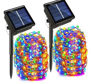 Outdoor Solar String Lights Waterproof Garden Fairy Lights with 8 Lighting Modes for Patio Trees Christmas Wedding Party Decor