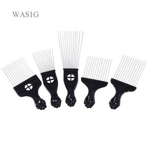 Perücken Erweiterungen Schleifen Tools Accessories Professional Pinsel Salon Verwenden Sie Black Metal African American Pick Combs Afro Haarkamm