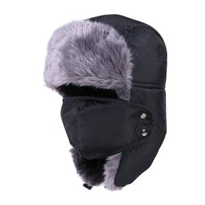 Winter Bomber Hats Men Women Thickening Fur Earflap Heating Plain Snow Cap Russian Plush Ski Hat Keep Warm Windproof Trapper Hats334U246s