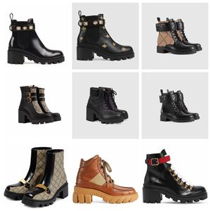 2022 latest Women lux designer Boots High Heels Ankle Boot Shoes Real Leather Winter Fall Fashion Motorcycle Hiking footwear