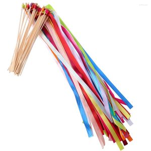 Partydekoration 20pcs Mix Color Ribbon Stabs Sticks mit Bells Fairy Stick Hochzeitsströmen