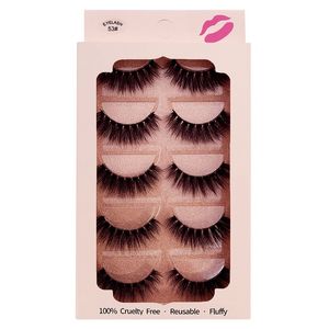 Crisscross Thick Mink False Eyelashes Naturally Soft & Vivid Handmade Reusable Multilayer 3D Fake Lashes Extensions Makeup for Eyes with Lovely Pink Packing