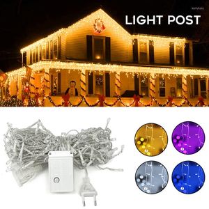 Remsor LED Icicle Light String Colorful Outdoor Landscape Decor Christmas Party Supplies for Garden Courtard Terrace