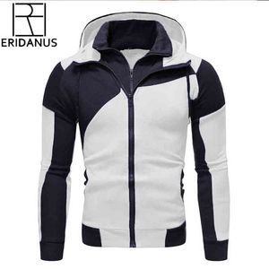 Herrtröjor tröjor Autumn Winter New Men's Jacket Slim Fit Hooded Zipper Jacka Male Solid Cotton Thick Warm Hoodies Coat Mänkläder Toppar MWW166